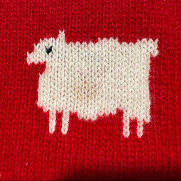 Rowing Blazers/Warm and Wonderful Diana Red Sheep Pattern Sweater - Picture 11 of 13